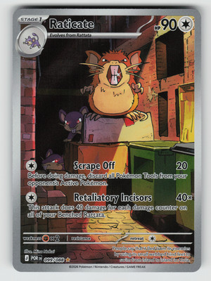Raticate Pokemon Perfect Order 099/088 Full Art Illustration Rare NM