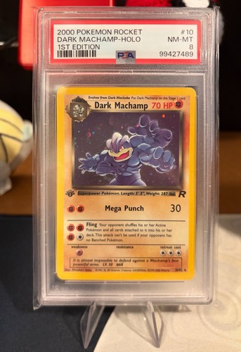 Dark Machamp (1st Edition) graded PSA 8 for sale on eBay