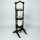 Tavolino antico a piu ripiani in legno etagere pieghevole porta dolci cake stand