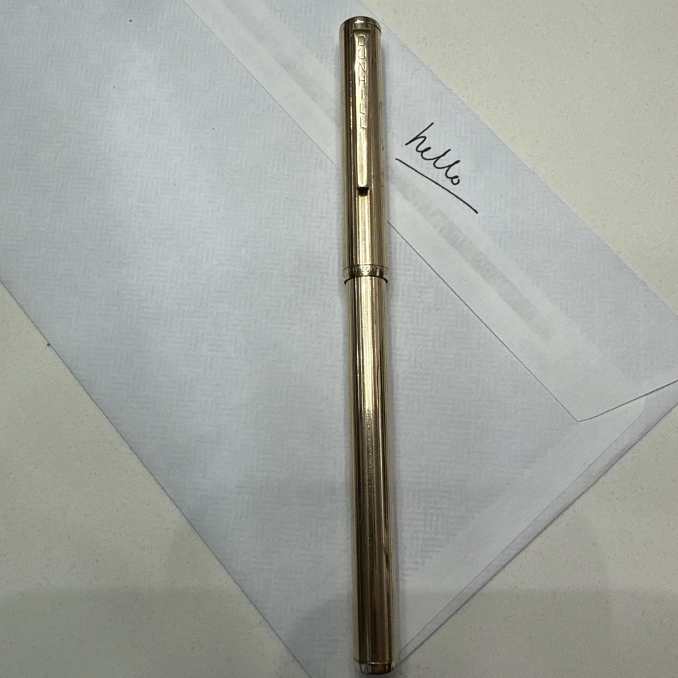 Bolígrafo Dunhill vintage laminado dorado Alemania ¡Funciona! Foto 2 de 4