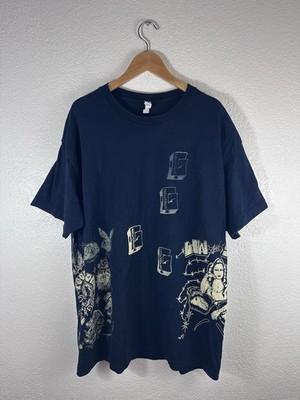 Yago Maria Dreamer Graphic T-Shirt Men s 3XL Navy Blue Streetwear Oversized