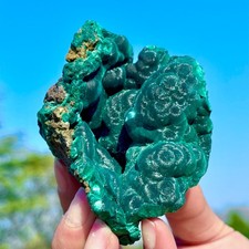 234G Natural VELVET Malachite cat's eye specimen crystal rough mineral-Congo