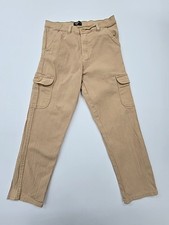 Dickies Boys Tan Cargo Pants Size 30 Utility Canvas Button Closure EUC