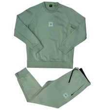 Image of Tracksuit Set BOSS Mens 2 Piece Green Sweatshirt & Bottoms With Zip - Size L