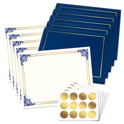 Empire Blue & Gold Award Certificate Collection - Includes 25 Certificate Pap...