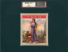 EX RARE Old Original YSER Cigar Label - BATTLE OF YSER - BELGIUM - 1914 - 1918