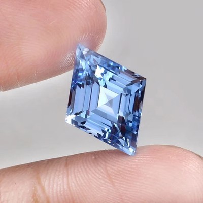 Rare Natural 10 Ct+ FL Ceylon Blue Sapphire Fancy Cut Loose Certified Gemstone