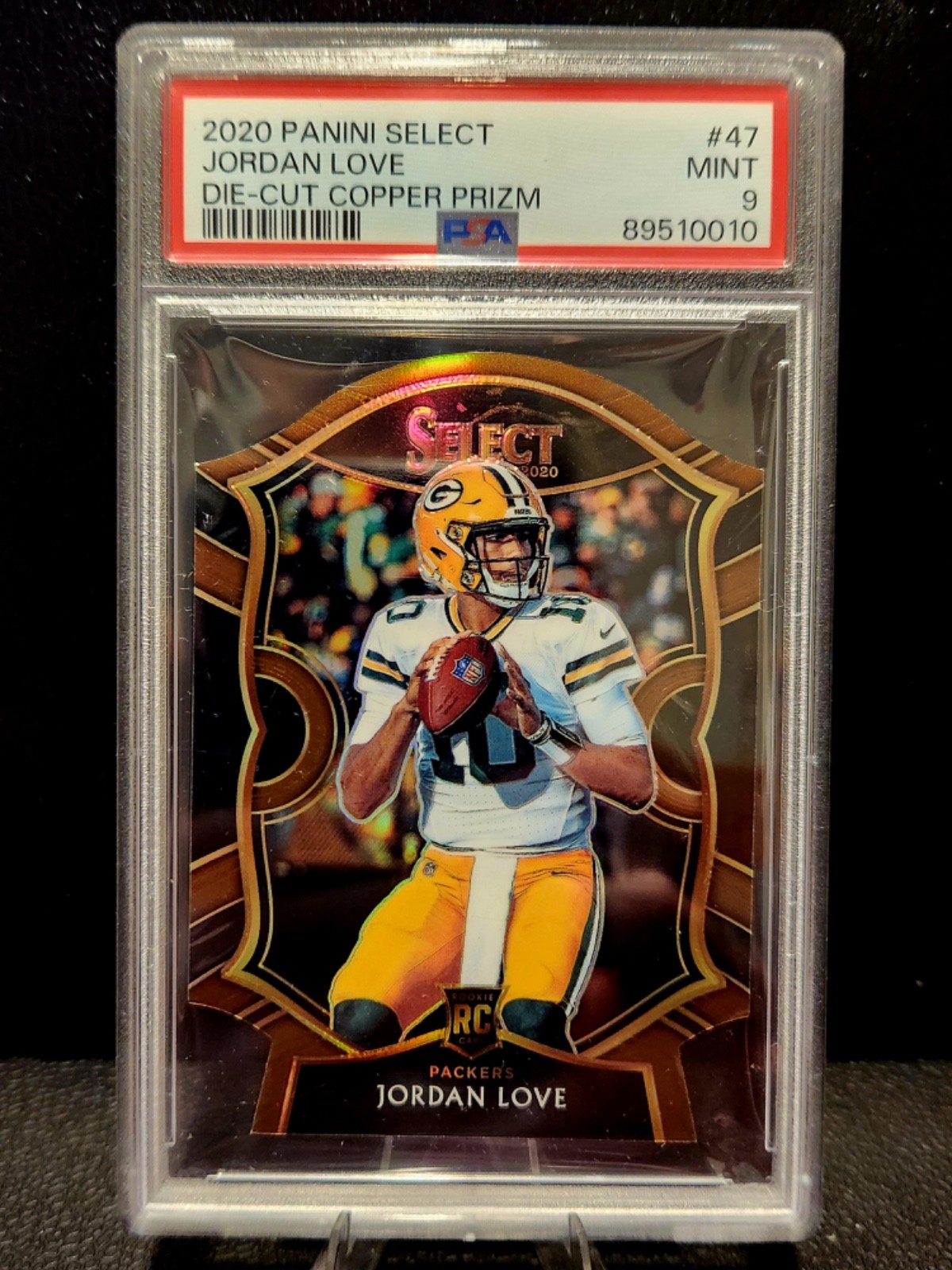 2020 Select Concourse Jordan Love #47 Copper Prizm Die-Cut 104/355 (RC) PSA 9