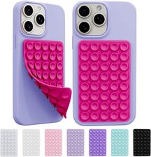 2 Pack Silicone Sticky Grip Holder for Cellphone, Suction Hot Pink