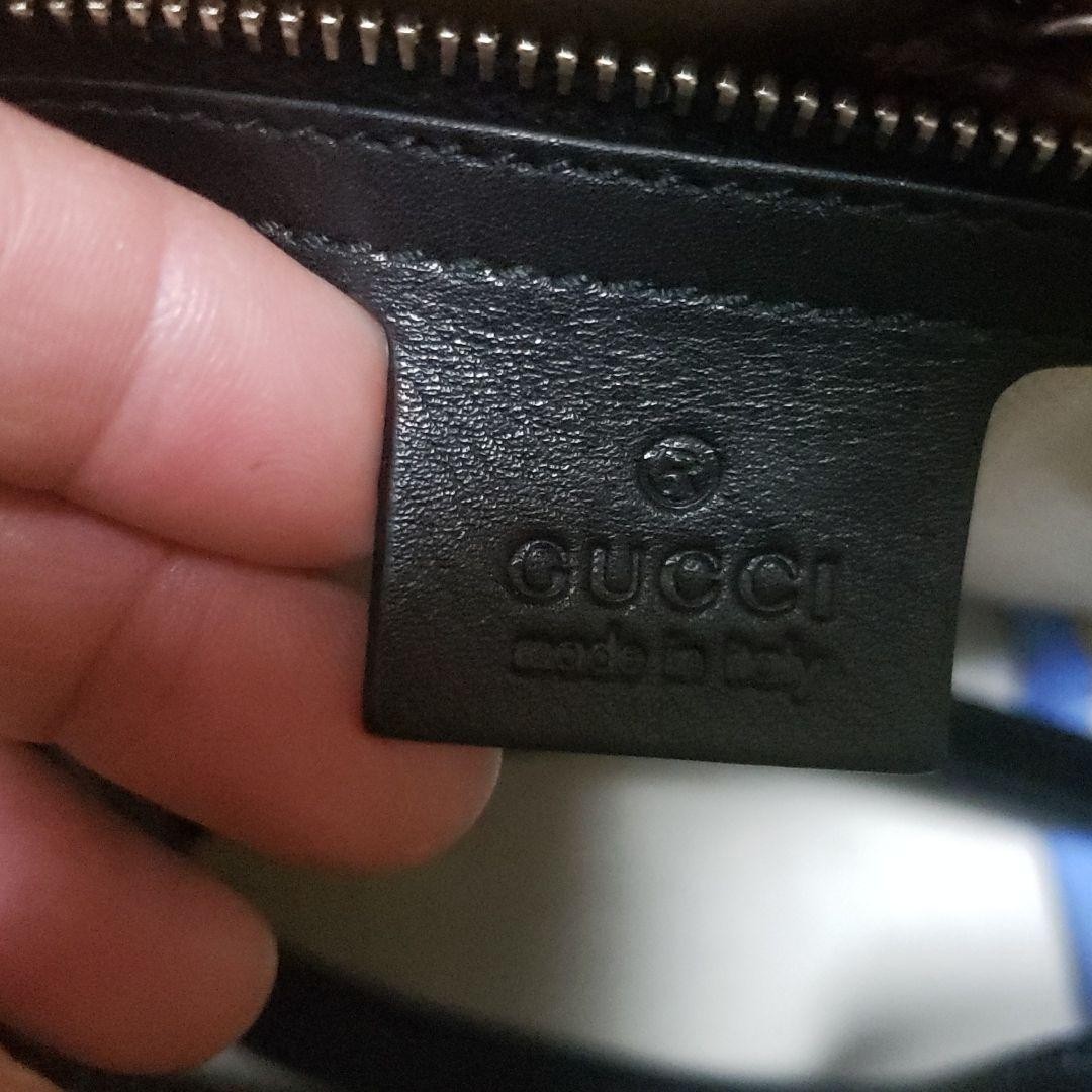 GUCCI GC Pattern Large Tote Bag Black Enamel 2Way Authentic Excellent thumbnail 4