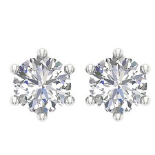 Solitaire Lab Grown Diamond VS F 2.00 Ct Stud Earrings For Women 14K White Gold