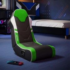 X ROCKER Shadow 2.0 Floor Rocker Audio Console Gaming Chair for Kids - Green