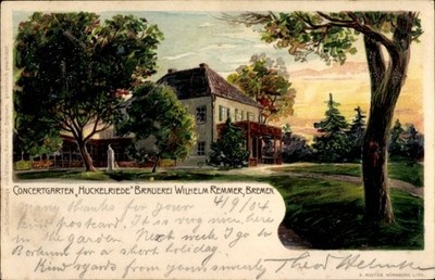 Litho Hanseatic City of Bremen, Concert Garden Huckelriede, Brewery... - 5048383