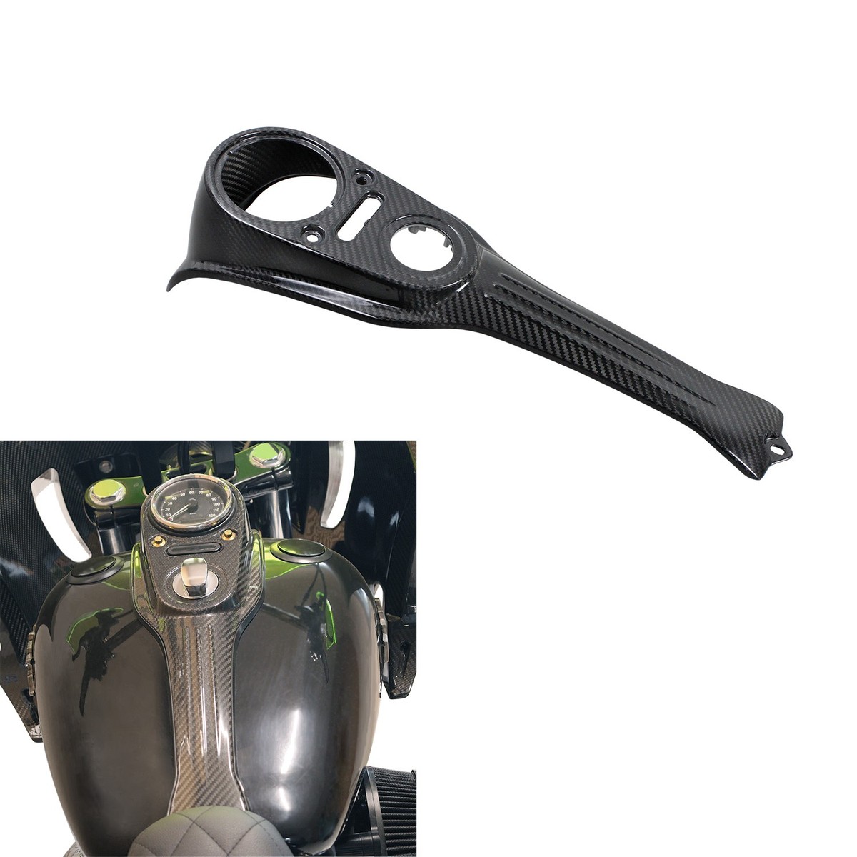 2014-2016 Harley Street Bob FXDB/I Carbon Fiber Gas Tank Dash