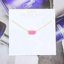 CLEARANCE!! Kendra Scott Ever Bright Pink Kyocera Opal Necklace Gold Plated
