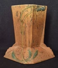 VINTAGE 1928 ROSEVILLE POTTERY FUTURA ART DECO BROWN STUMP VASE 421-5" MINT