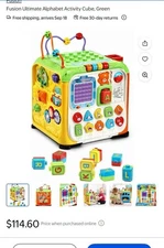 VTech 80-505000 Ultimate Alphabet Activity Cube Tested Working Complete Used Toy