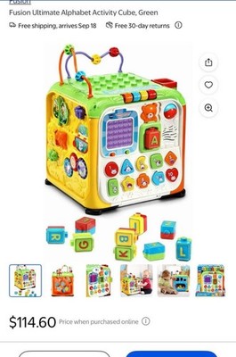 VTech 80-505000 Ultimate Alphabet Activity Cube Tested Working Complete Used Toy