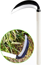 15'' Carbon Steel Japanese Grass Sickle Hand Weeder Farming Scythe Cutter