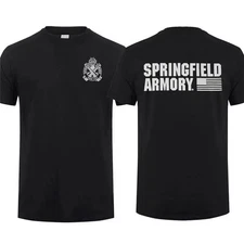 Springfield Armory Crossed Cannons T-shirt Bold Logo Design Comfortable Black