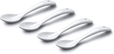 TSET153 Set of 4 Traditional Porcelain Condiment Spoons for Jam, Sugar and Sauce