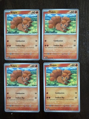 4x Vulpix - Pokemon S/V Obsidian Flames 028/197 TCG Playset