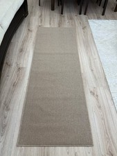Custom Size Anti - Slip Machine Washable Low Profile Solid Sand Beige Runner Rug