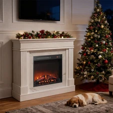 44" Electric Fireplace with Mantel and 23" Fireplace Insert Heater Timer Remote 