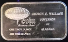 World Wide Coin George Wallace Governor Alabama USA Vt-0.999 Silver 1 Oz Art Bar