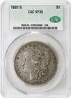 1892 S $1 Morgan Silver Dollar CAC VF 30