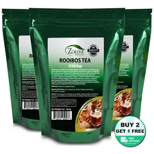 Rooibos Tea Bags 3-Pack (90) Premium Quality, Caffeine-Free, Naturally Sweet Tea