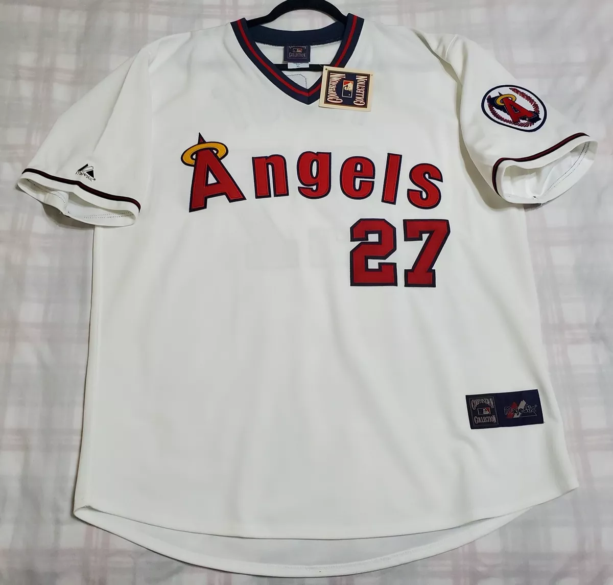 MAJESTIC  MIKE TROUT California Angels 1970's Cooperstown Baseball Jersey