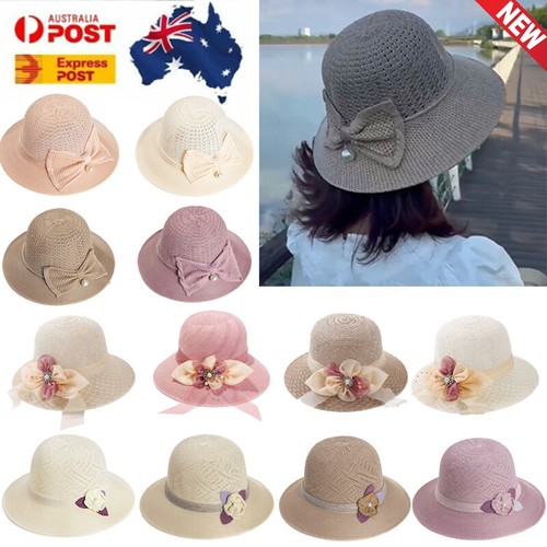 Chapeau De Soleil Femme – Large Bord, Pois, Noeud, Kaki, été Plage