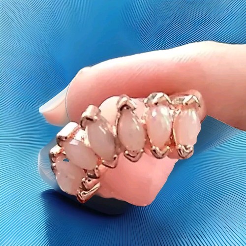 Fire Opal In Rose Gold Setting Sz 7 7 Gemstones - 第 7/8 張圖片