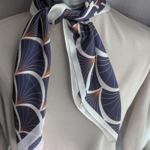 Gold & Blau Seide Halstuch, Seidenkrawatte, Bandana Haar Halstuch, Hijab Quadrat - Bild 6 von 9