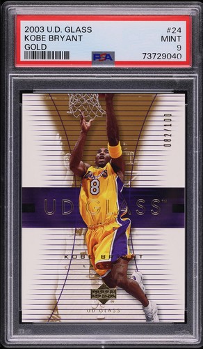 2003-04 UPPER DECK GLASS GOLD KOBE BRYANT /100 #24 PSA 9 MINT POP 3 - Picture 1 of 2