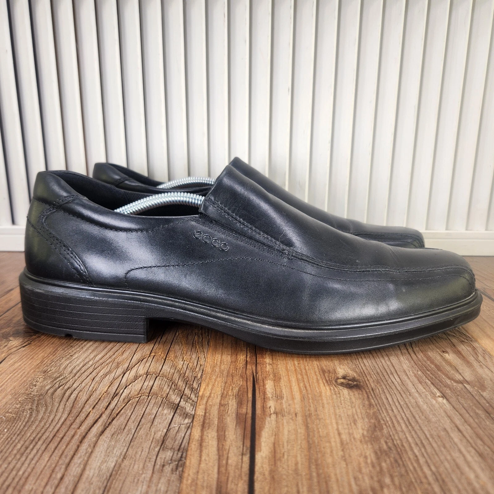 Mocassini eleganti ECCO Helsinki slip on uomo 13 5 pelle nera scarpe comode da città