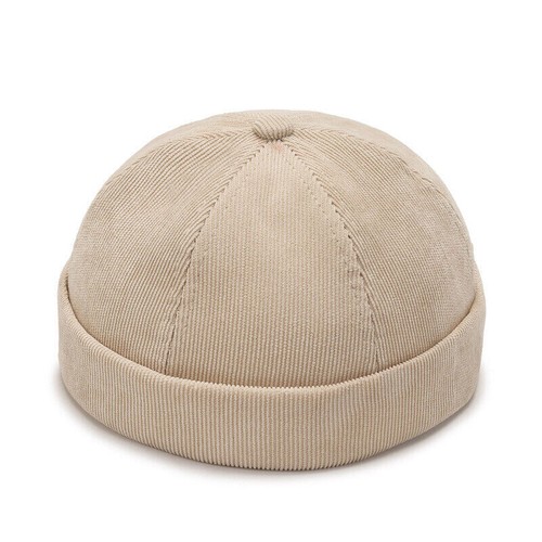 Hombres Retro Pana Calavera Marinero Sin Ala Sombrero Puño Enrollado Gorro Gorra Hip Hop - Imagen 15 de 29