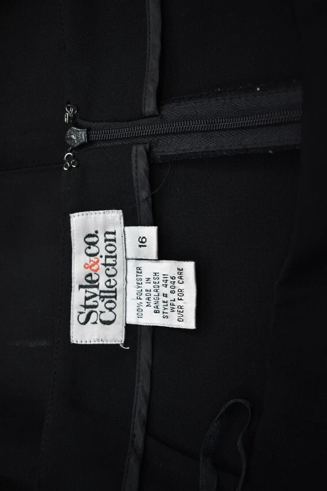 Maxi falda ajustada formal larga con abertura trasera negra lisa Style & Co para mujer talla 16 Foto 4 de 4