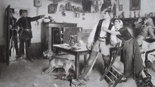 PEASANT HOME Police Come to Arrest Defiant Husband - 1890 Fine Quality Print