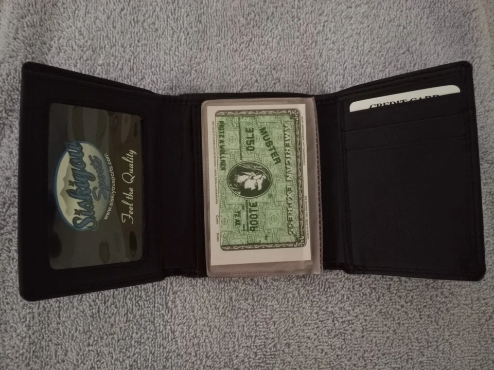 CARTERA DALLAS COWBOY Cuero Negro Triple en Caja de Regalo de Lata - Siskiyou Sports Foto 2 de 4