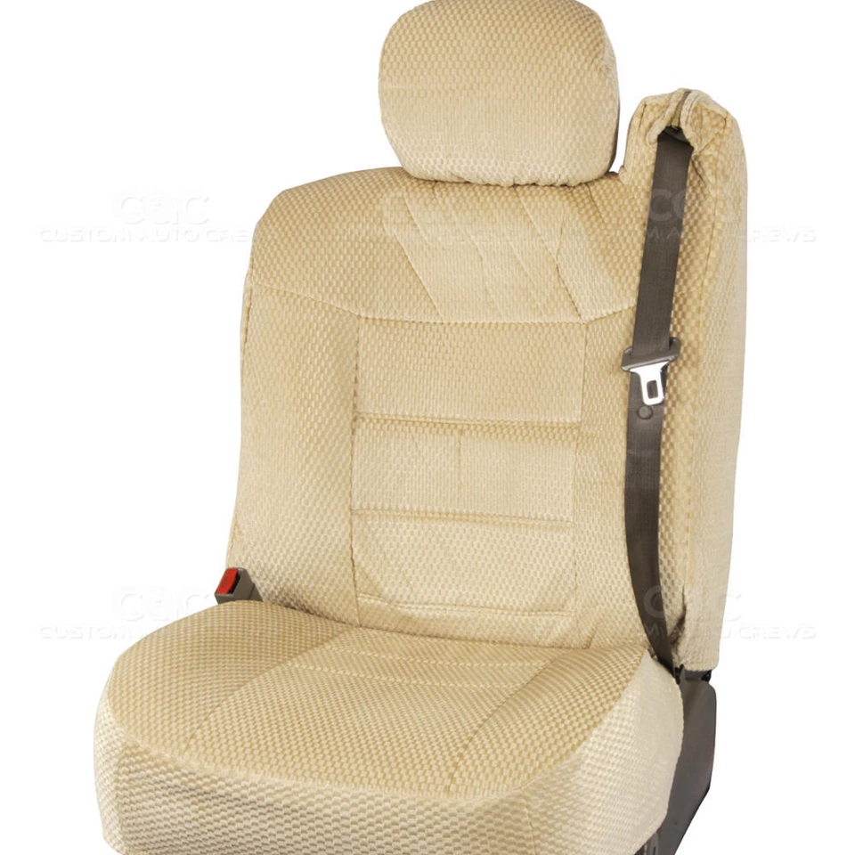 Fundas de asiento de camioneta Scottsdale a cuadros cinturón de seguridad incorporado en beige apto para Yukon Foto 2 de 4