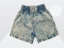 B.T. Kids Acid Wash Denim Blue All Cotton Shorts Size 4T Vintage USA