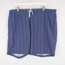 Bonobos Shark Fish Blue Lined Swim Trunks Large 38/9 Mid Rise