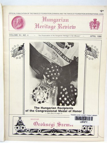 Hungarian Heritage Review August 1987 & April 1986 - Eugene Lang, Medal of Honor - Imagen 3 de 4