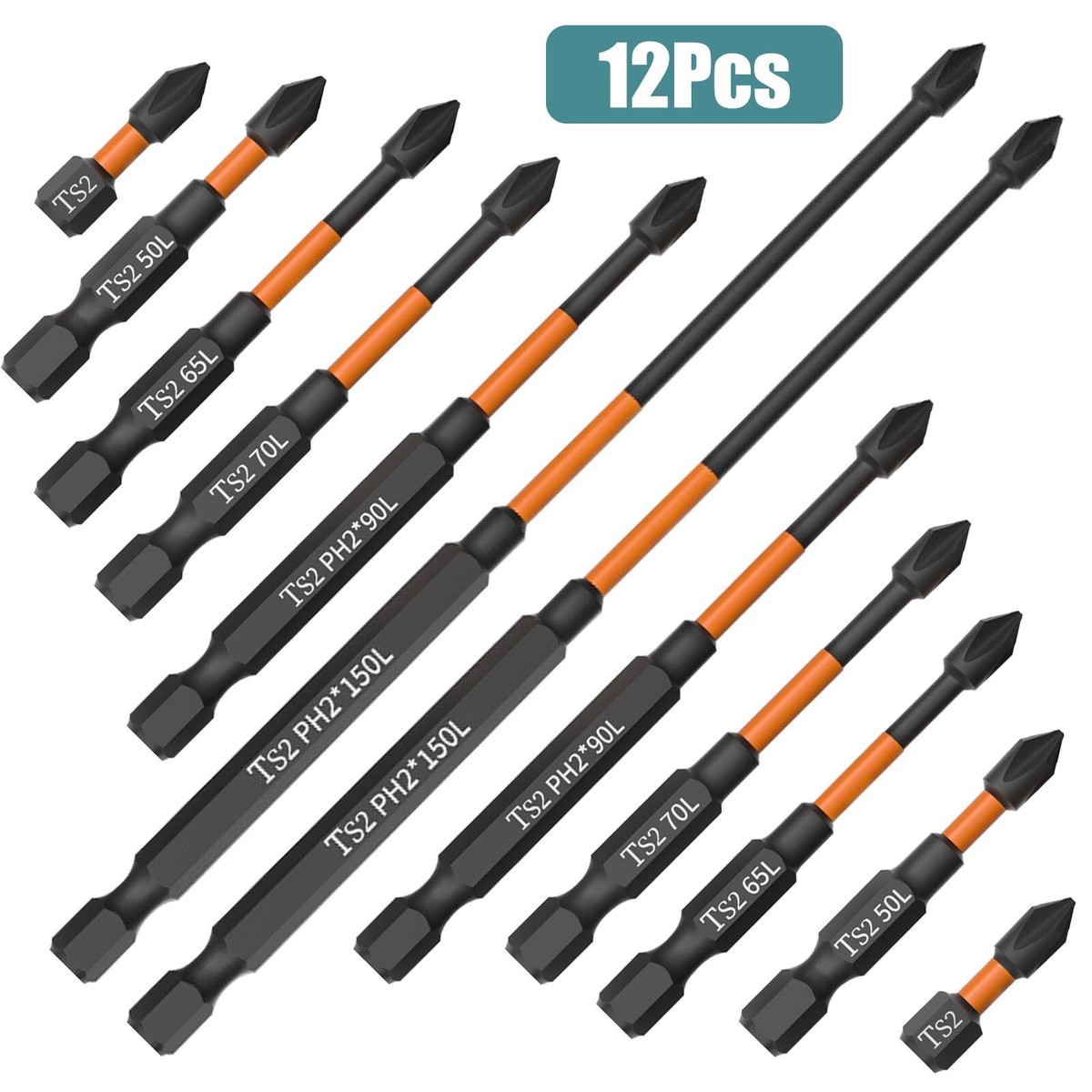 6Pcs/12Pcs PH2 Upgraded Phillips Impact Driver Bit Set Screwdriver