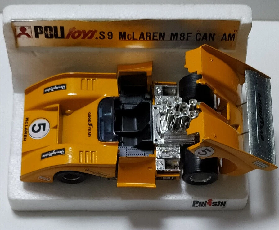 POLITOYS VINTAGE USATO 1:25 AUTO DIE CAST MCLAREN M8F CAN-AM #5 ART S9 - Immagine 4 di 4