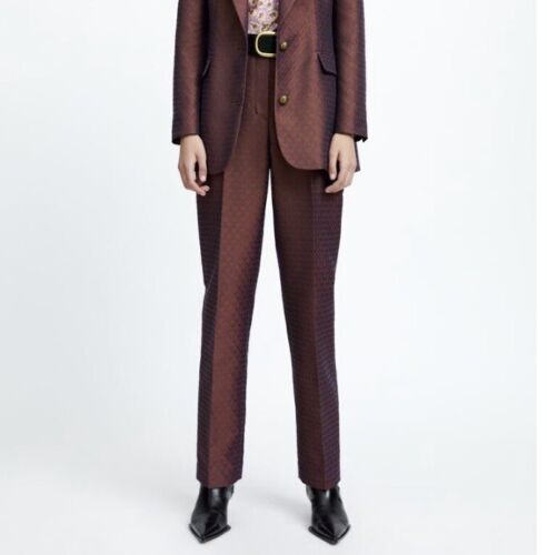 Pantalon Zara Jacquard, taille S-NEUF AVEC ÉTIQUETTES, fabriqué en Espagne - Photo 1 sur 8