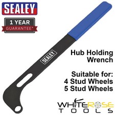 Image of Sealey Hub Holding Wrench Spanner Universal for 4 and 5 Stud Wheels