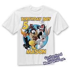Looney Tunes Birthday Shirt- ANY AGE - Personalized Party shirts